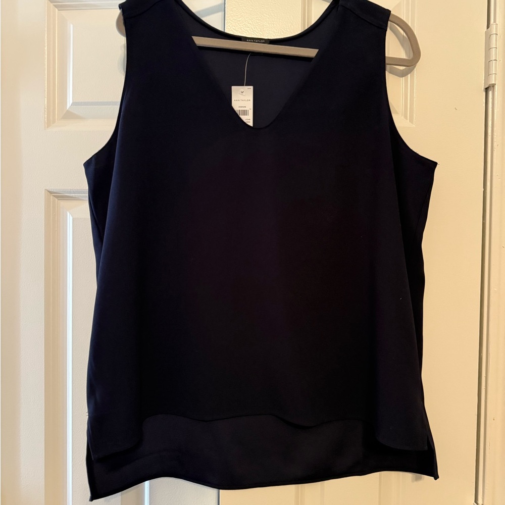 Ann Taylor Elegant Navy Sleeveless Top